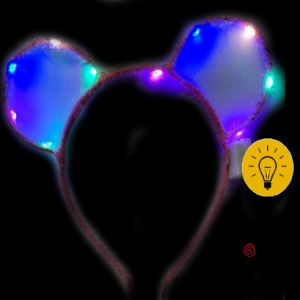 VINCHA OREJAS RATON CALADA LUMINOSA COLOR FUCSIA x 12